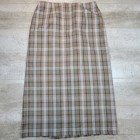 VTG 90s Plaid Faux Wrap Midi Maxi Skirt Size 12 - Picture 5 of 6